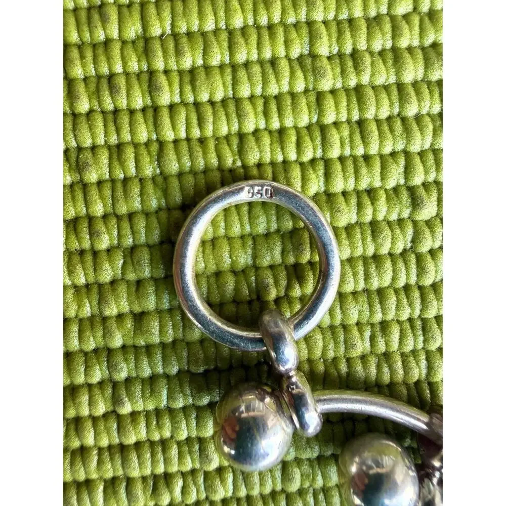 Vintage Peru 950 Sterling Silver Sphere Berry Chain Link Bracelet 8